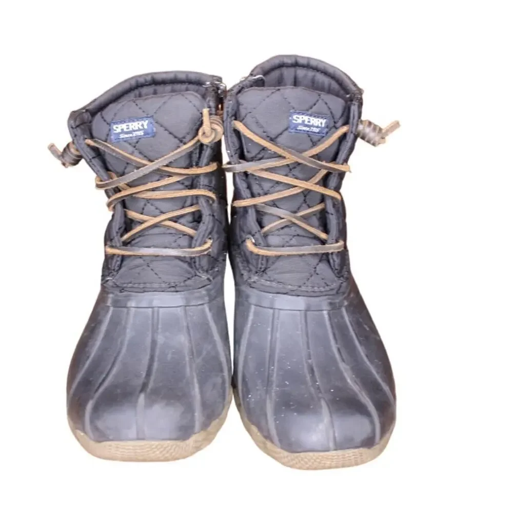 Sperry Girls Saltwater Boots Black Size 4M